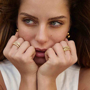 Amalia Green Ring | Stylish Gold Jewelry Gift Waterproof and Elegant