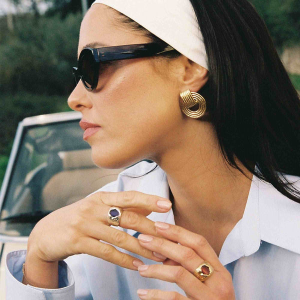 Agapée Jewelry Giulia Chunky dangling hoop earrings