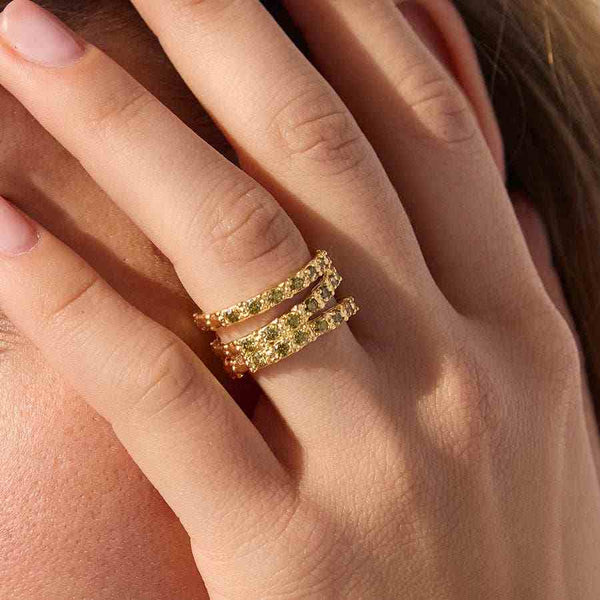 Amalia Green Ring | Stylish Gold Jewelry Gift Waterproof and Elegant