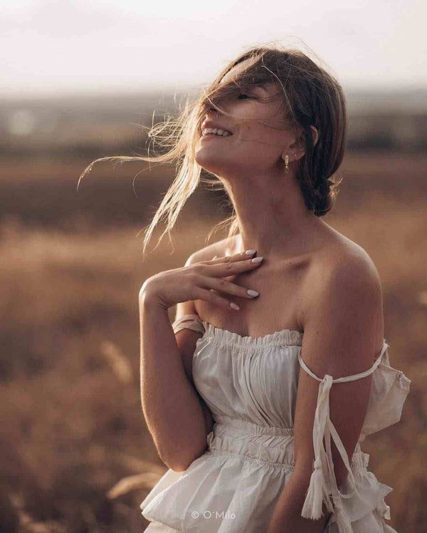 O'Milo - Ribbed Bar Peridot Drops. Leaf