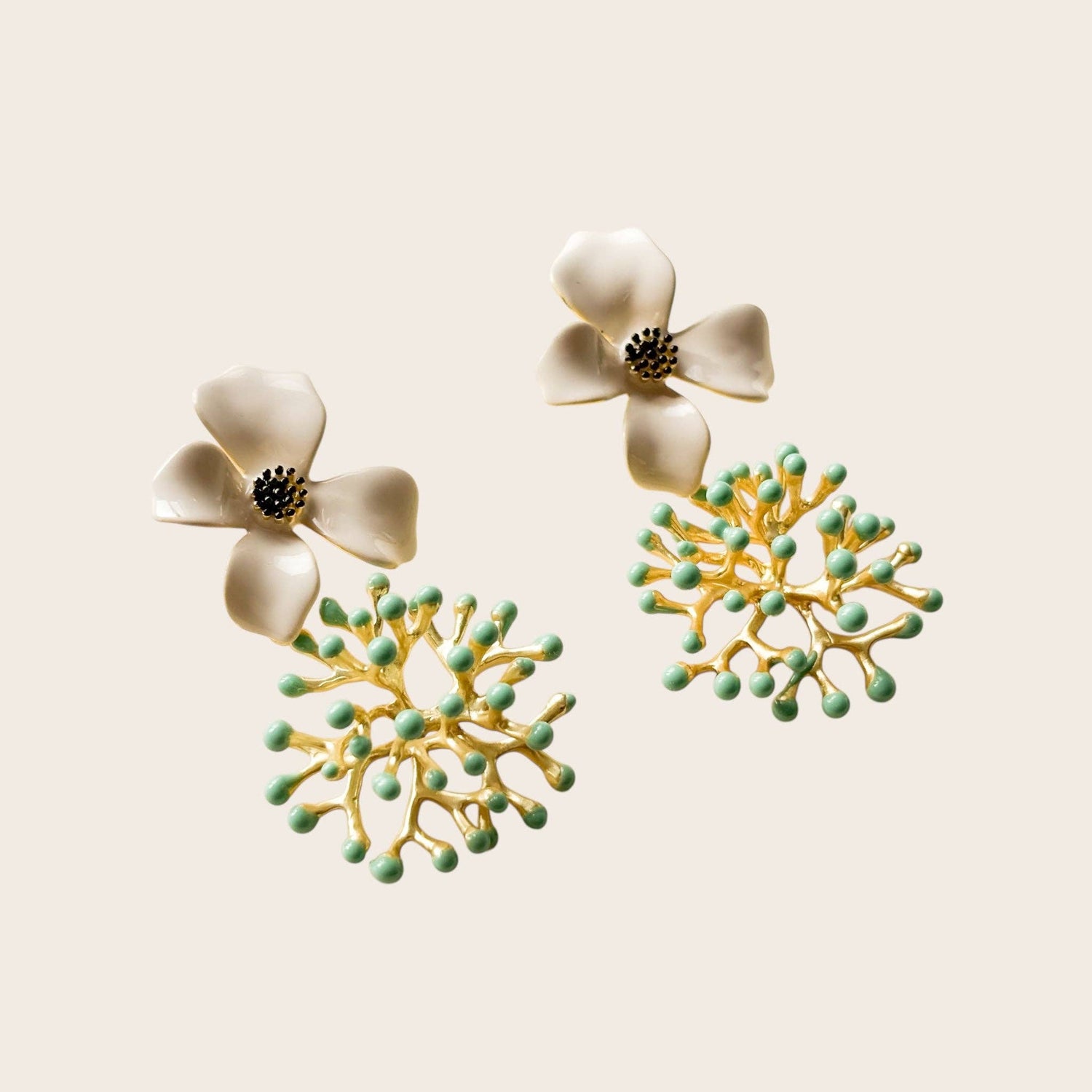Alga Turquoise Flower Earrings