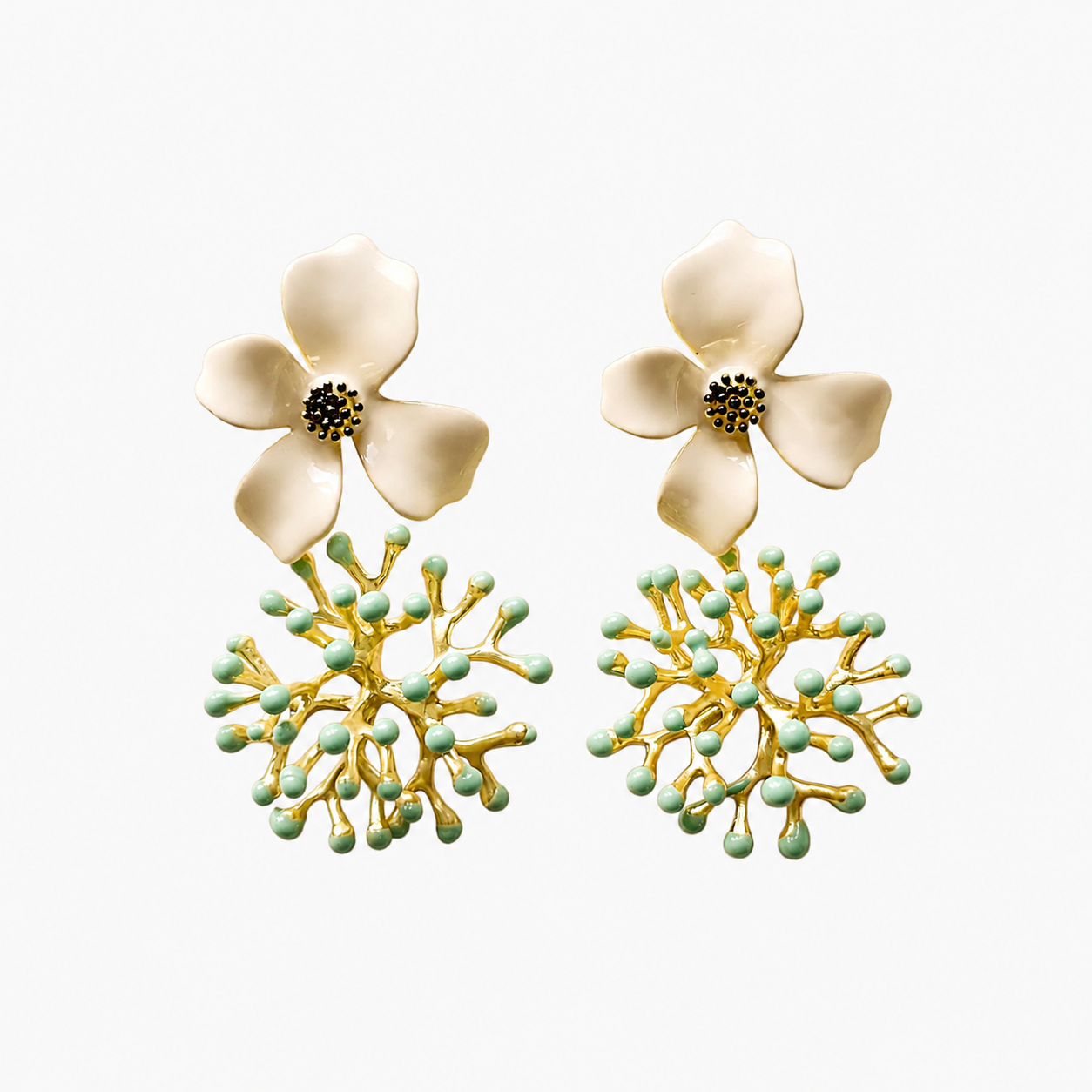 Alga Turquoise Flower Earrings