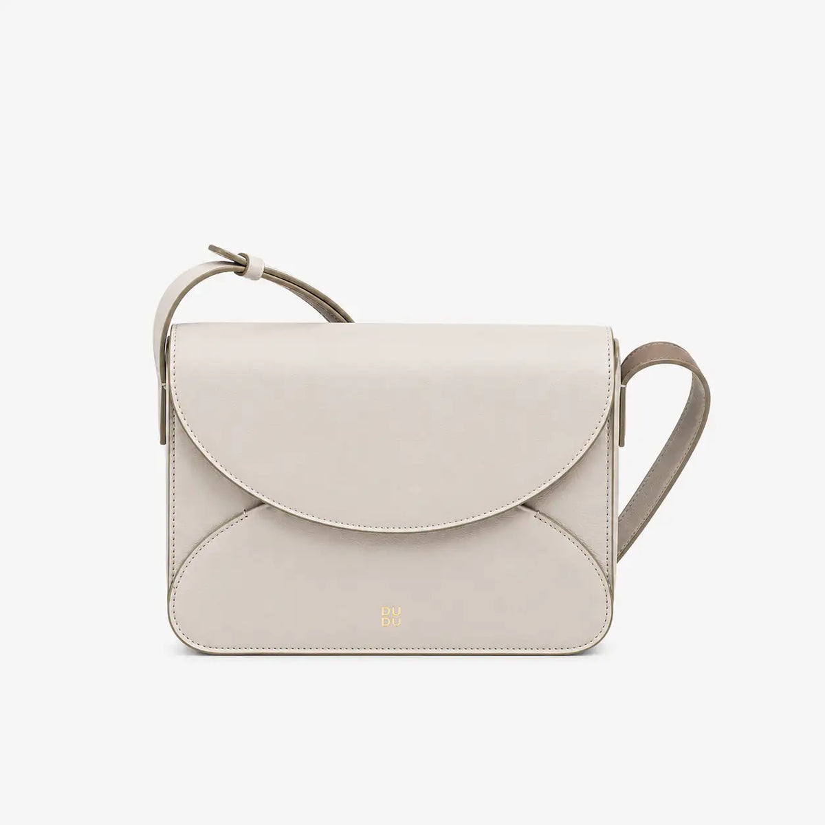DuDu® LuxeFold Leather Shoulder Bag – DuDu® LuxeFold leather shoulder bag crafted from Beige full-grain calf Nappa leather with an elegant design