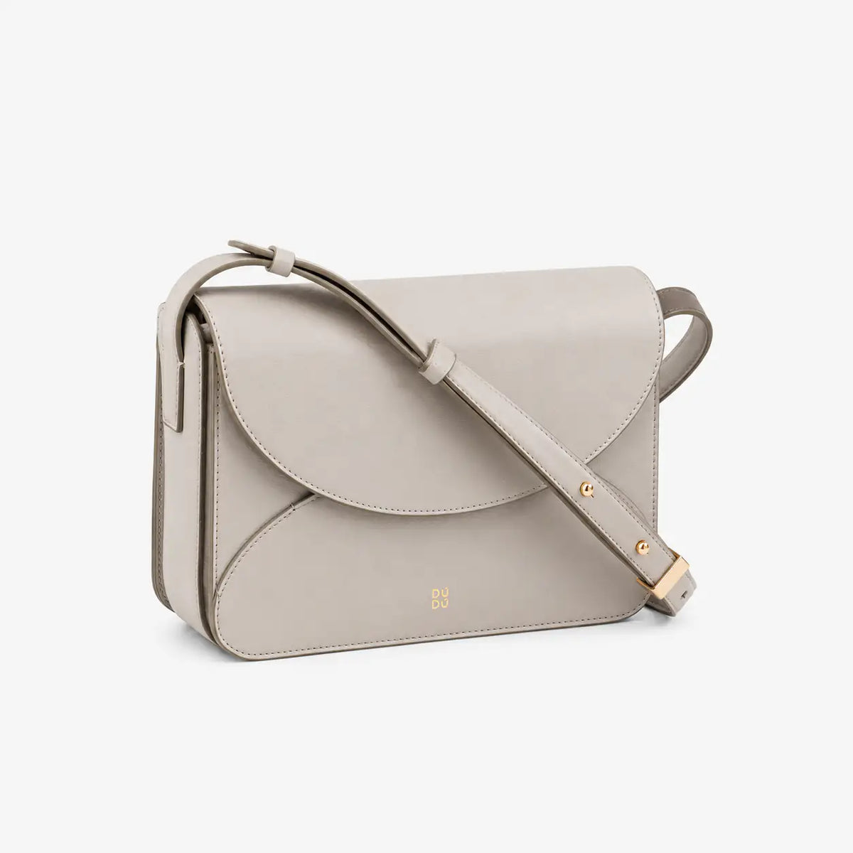 Elegant DuDu® LuxeFold shoulder bag featuring a refined Beige design and premium full-grain calf Nappa leather