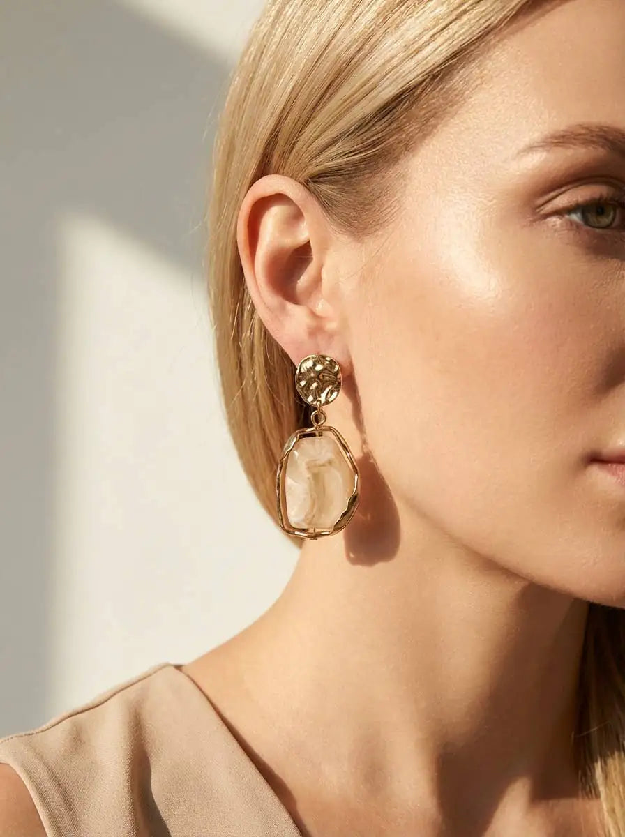 Elegant gold stainless steel earrings featuring a timeless and versatile design for everyday wear
