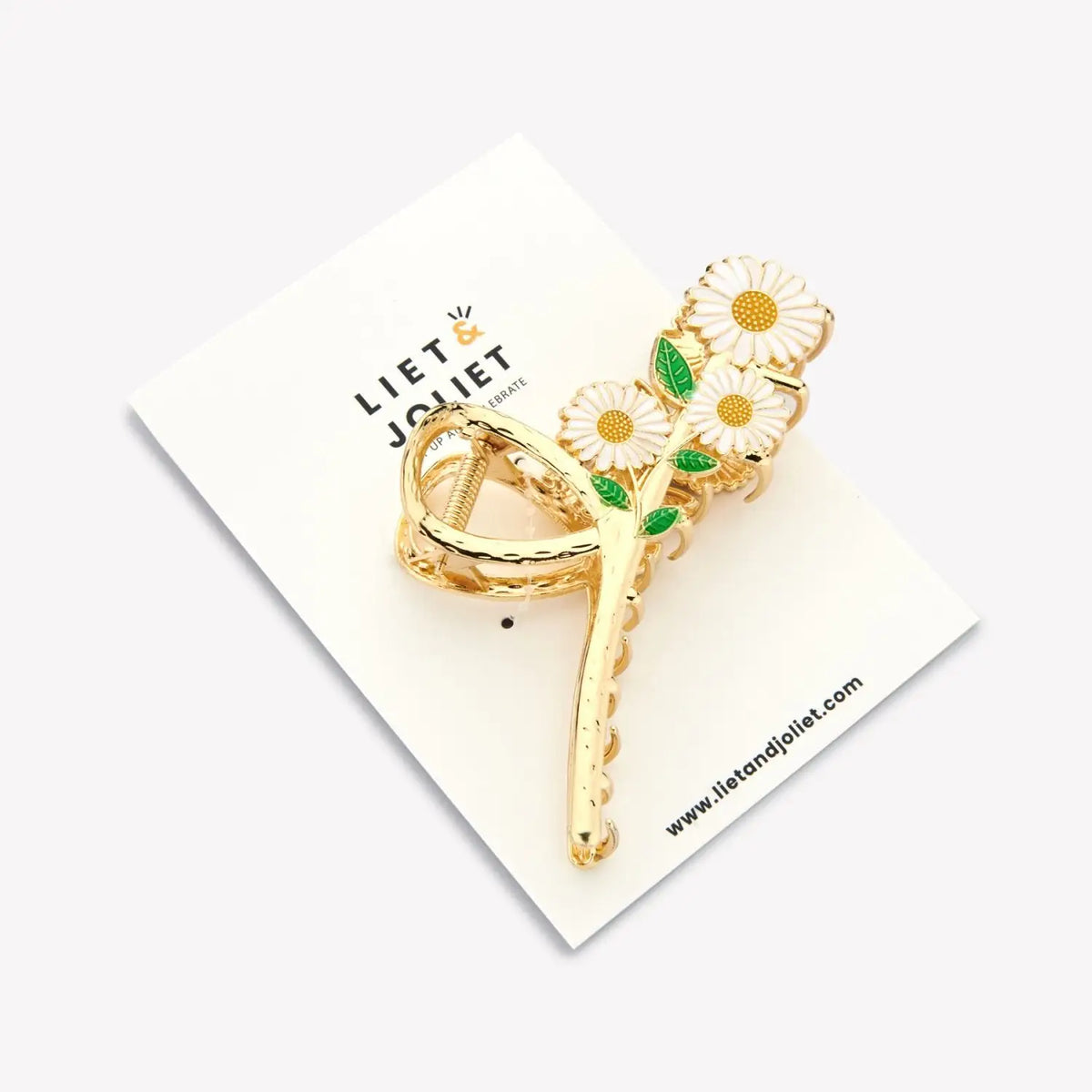 Elegant Golden Bloom floral hair clip featuring a refined gold-tone design for women and girls