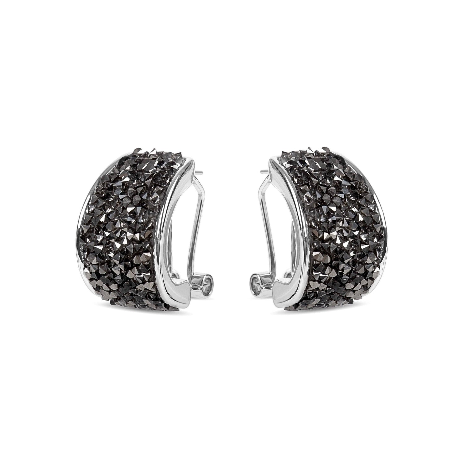 Elegant Kwane black and silver statement earrings featuring a sophisticated contemporary design