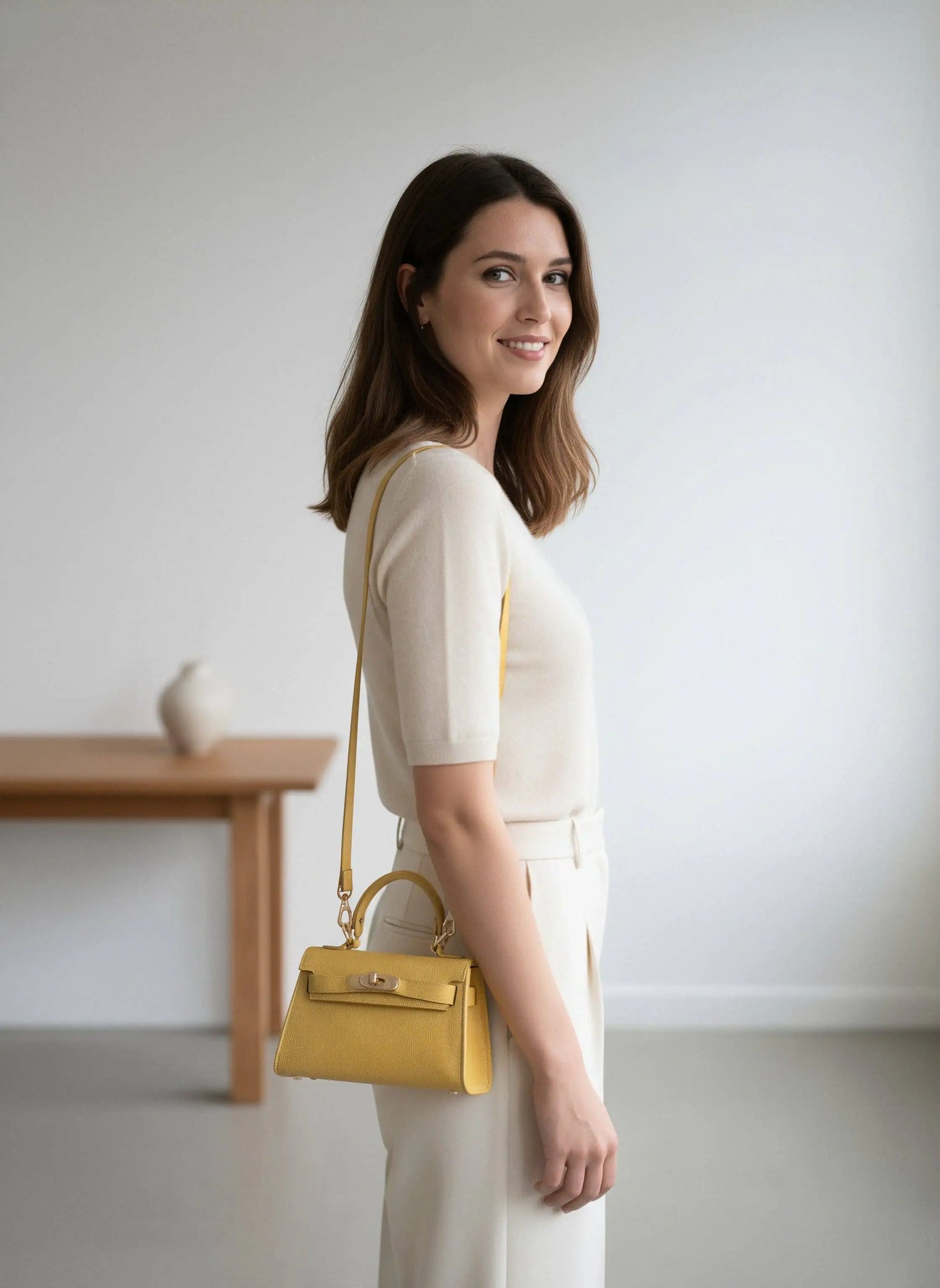 a10907-ad.myshopify.com Elegant Orange Leather Shoulder Bag