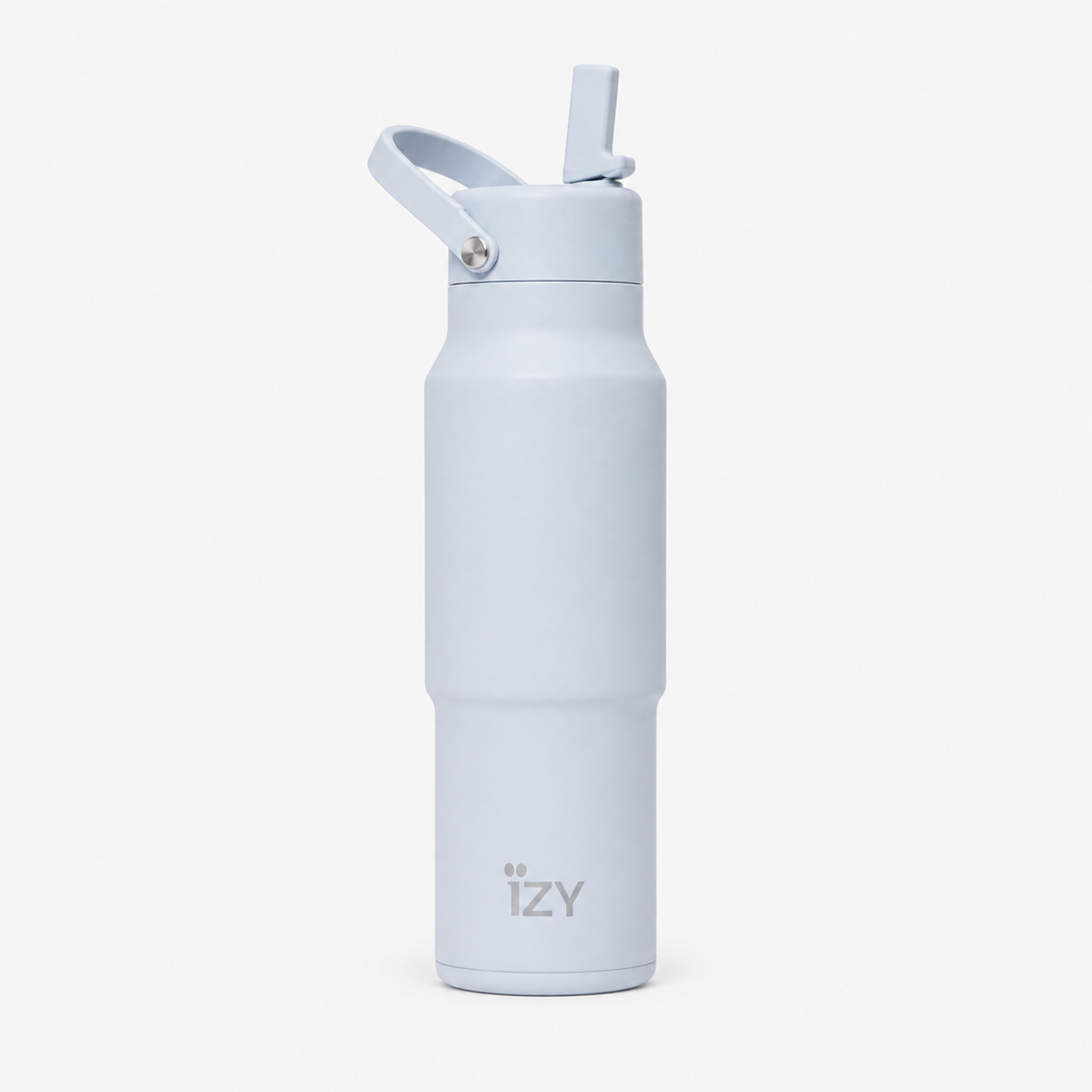 IZY Azure Travel Bottle, reusable insulated water bottle in azure blue for travel and everyday use