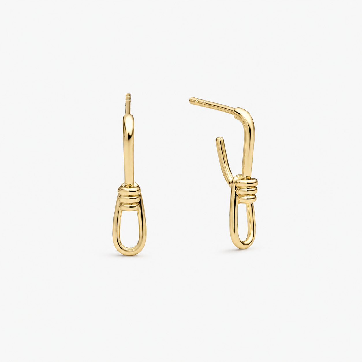 Minimalist knot earrings made from 925 sterling silver with an elegant 18K gold-plated finish