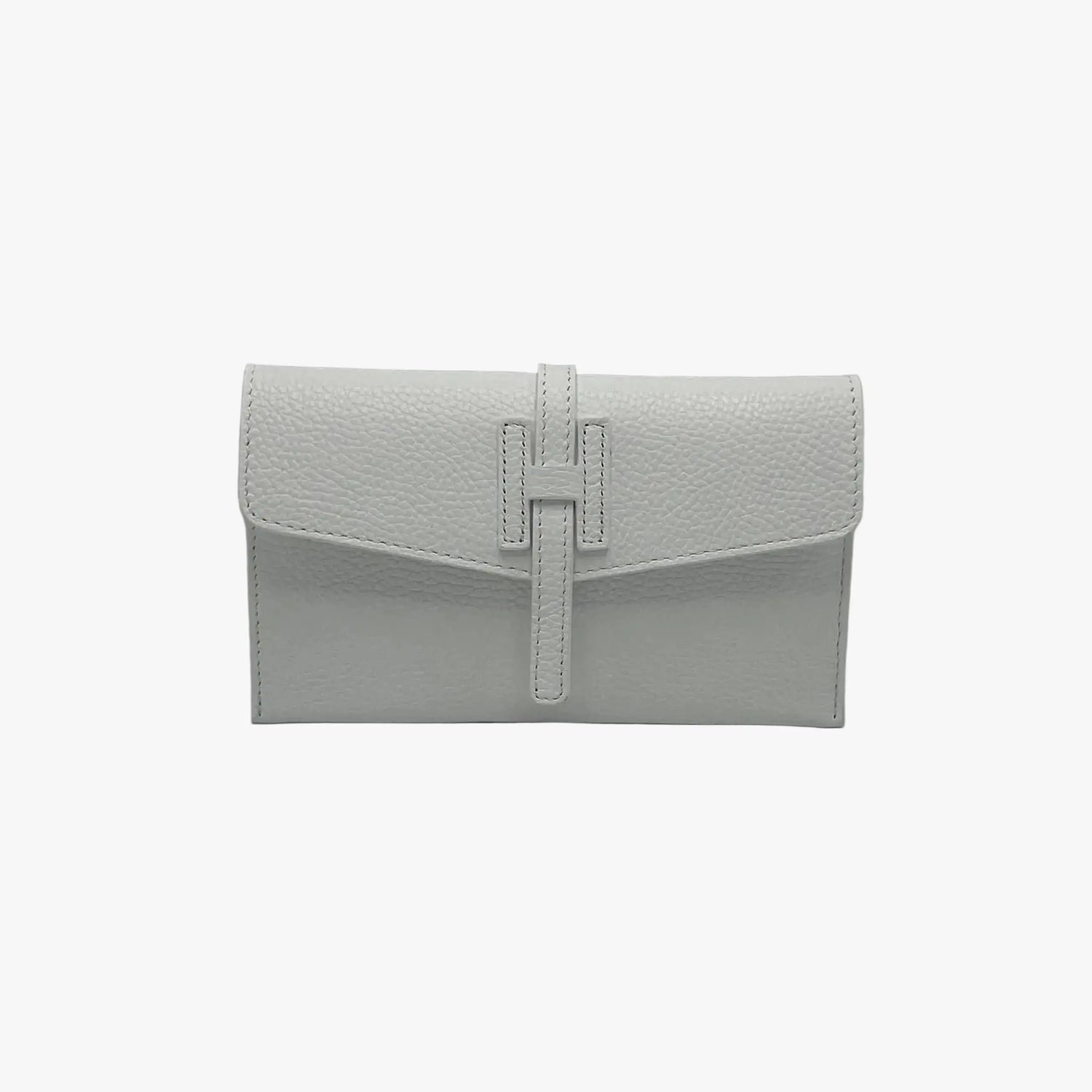a10907-ad.myshopify.com Light Grey Leather Mini Clutch