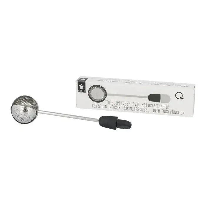 Loose leaf tea infuser spoon with a fine-mesh strainer for easy and convenient tea brewing