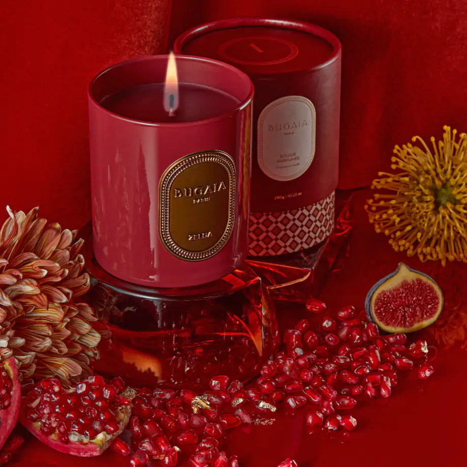 Luxury tinted glass scented candle with a refined fragrance for creating a warm and relaxing atmosphere