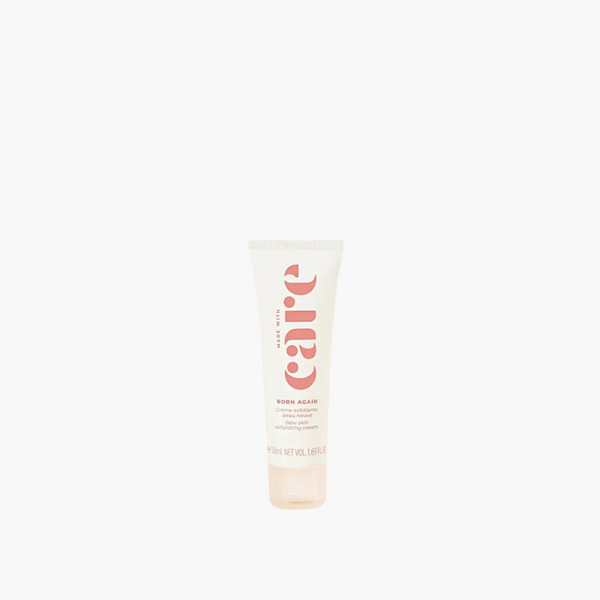 Made with Care Exfoliating Cream, 50ml tube for smoother skin.