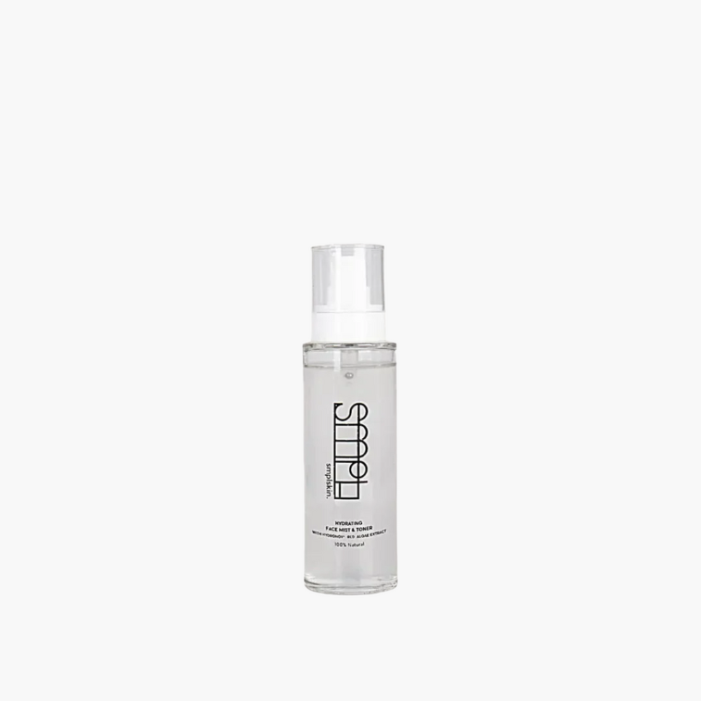 SMPL Hydrating Face Mist & Toner bottle, 100ML, natural and vegan skincare product for hydration and PH balance.
