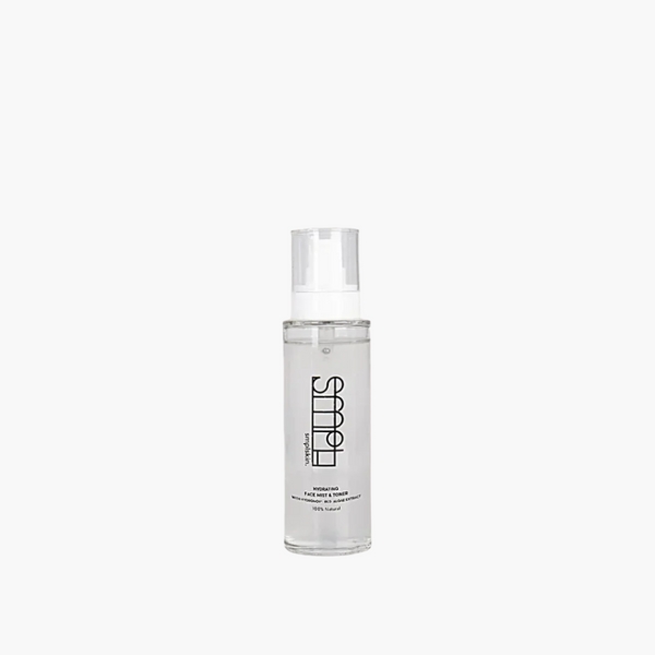 SMPL Hydrating Face Mist & Toner bottle, 100ML, natural and vegan skincare product for hydration and PH balance.