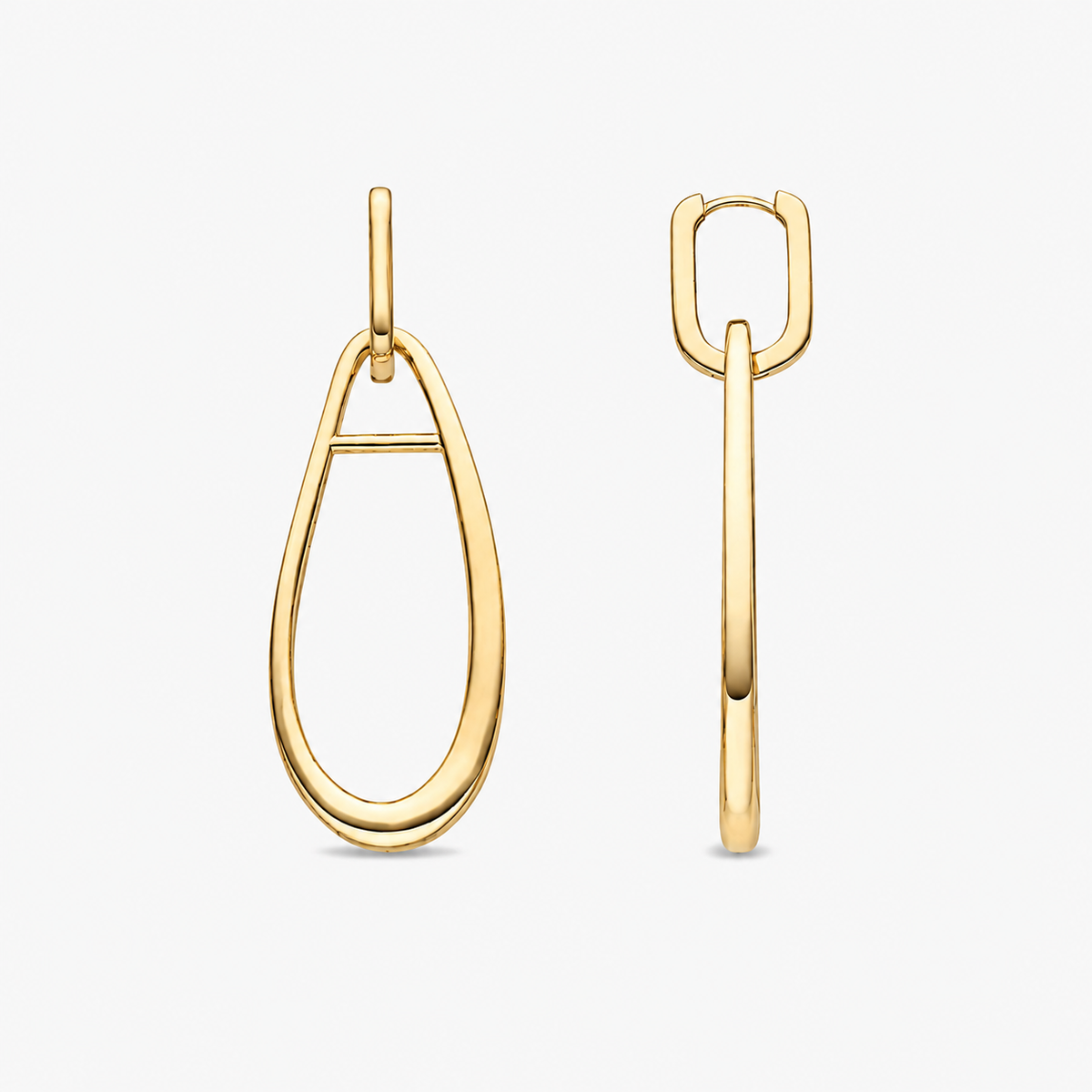 Salsah 18K yellow gold statement earrings with an elegant luxury design for everyday and evening wear