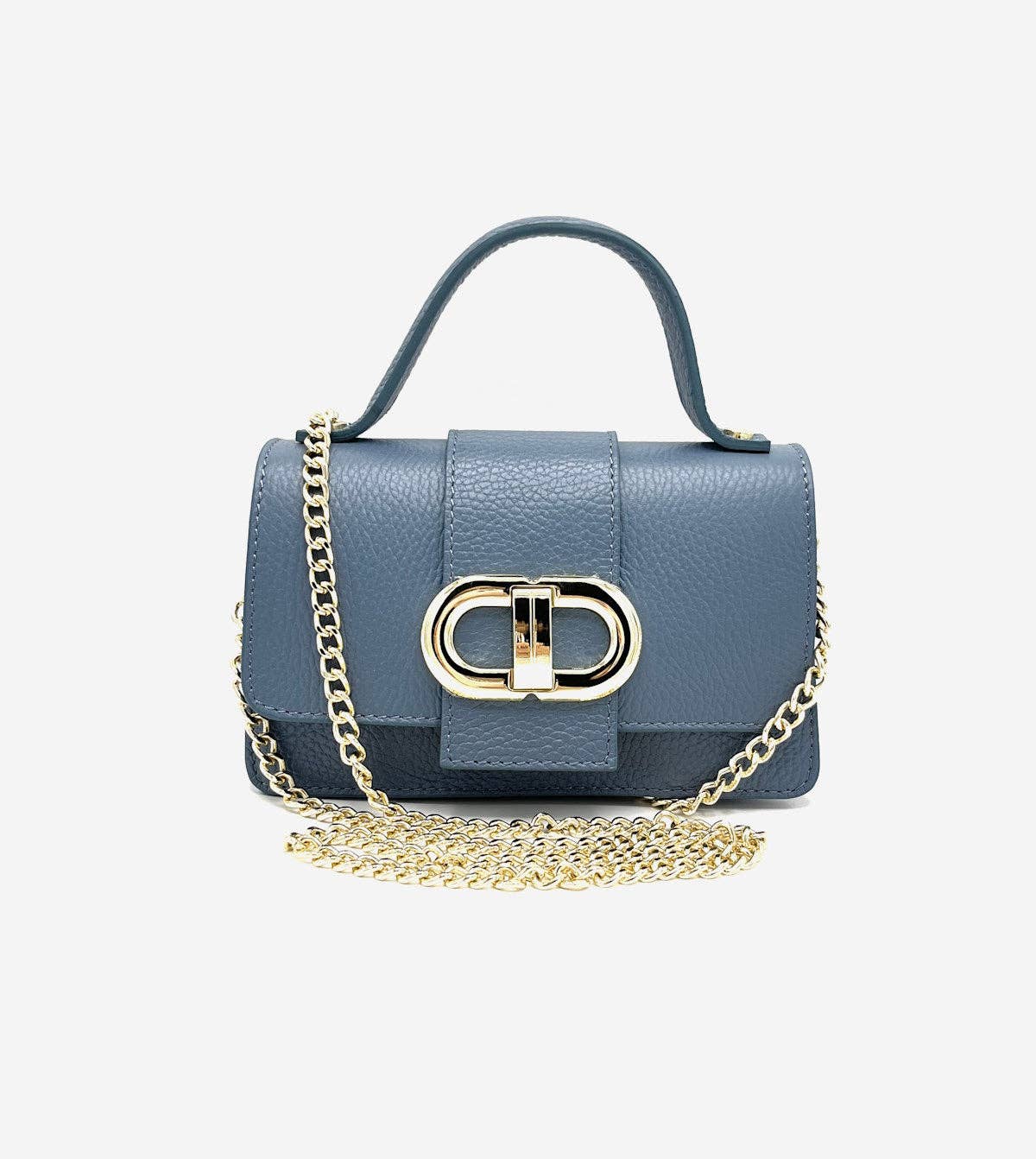 Small Blue leather shoulder bag with a stylish compact silhouette, perfect for everyday outfits