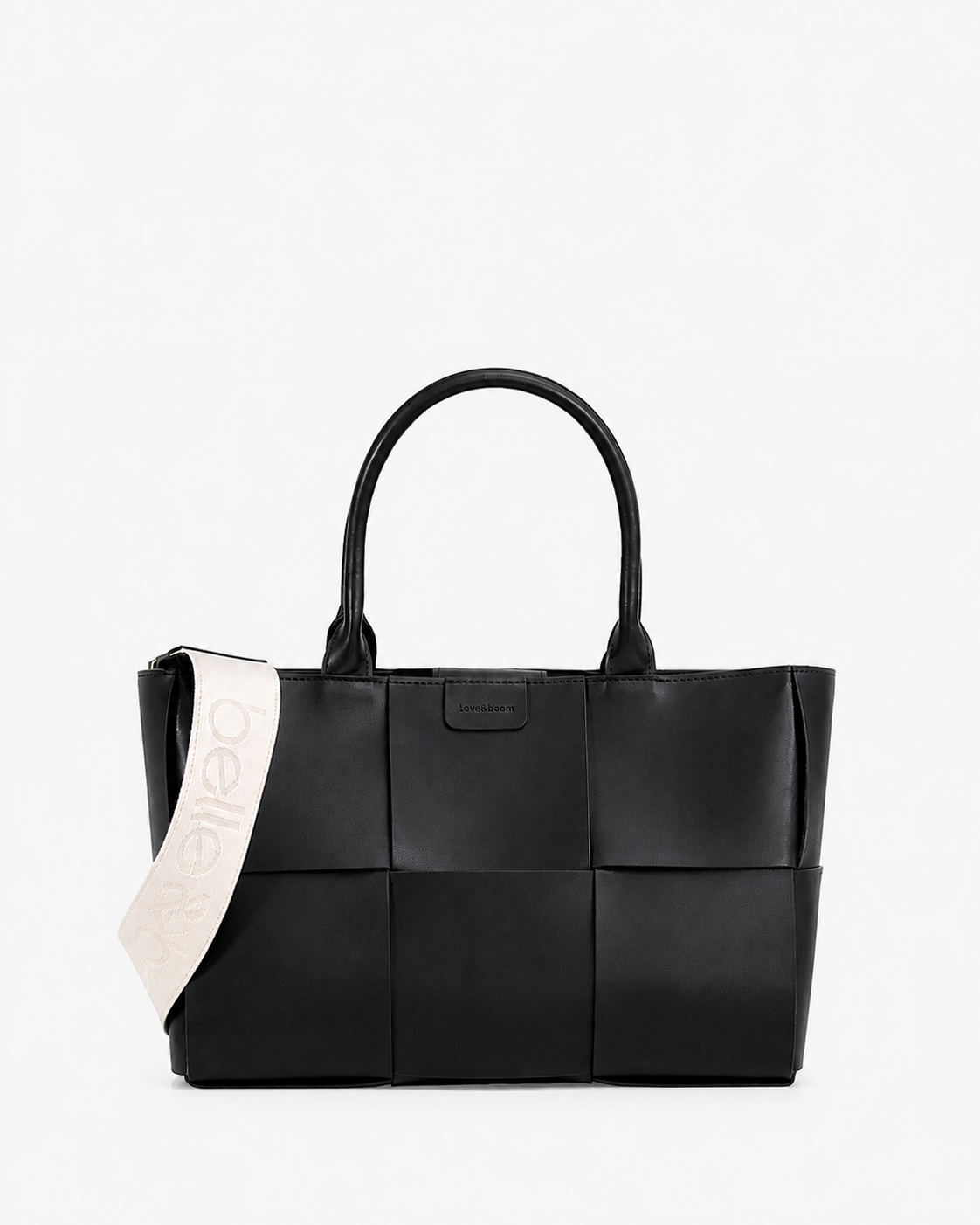 Woven Luxe leather tote with an elegant woven design for stylish everyday wear and versatile carrying