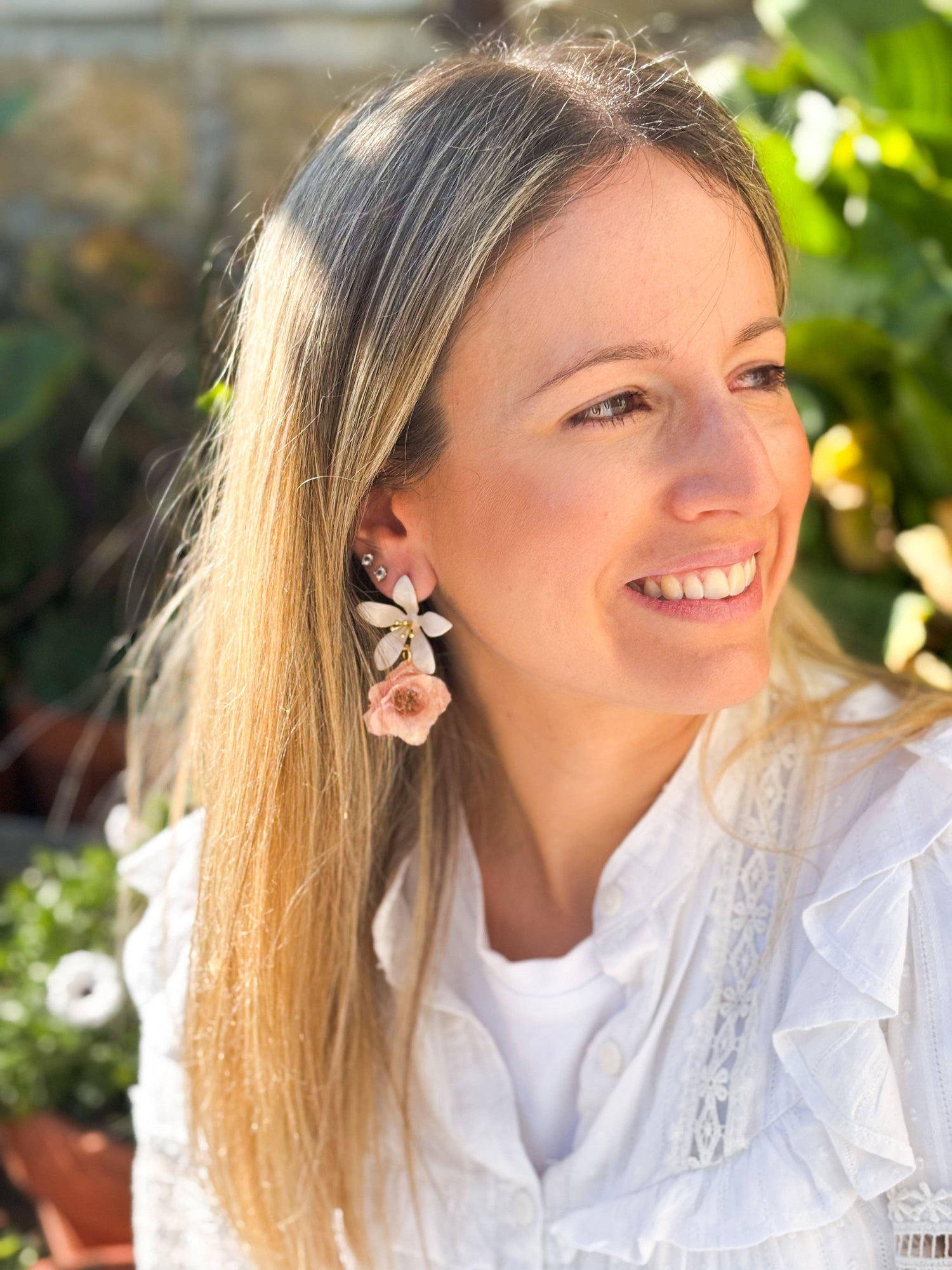 Organic Camelia Earrings