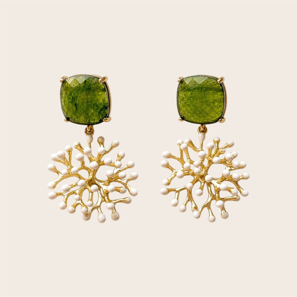 Alga Olive Earrings