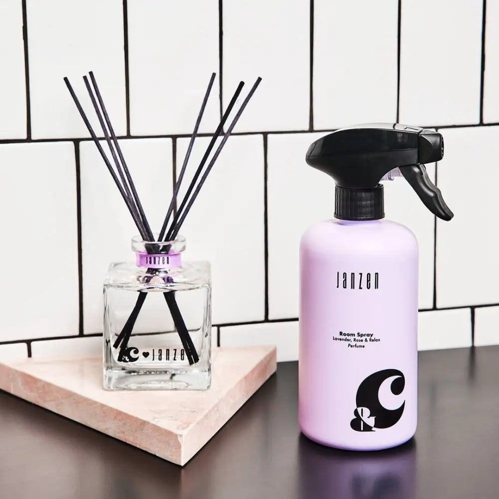 Janzen Room Spray &C Lavender Rose & Relax, 500ml bottle.