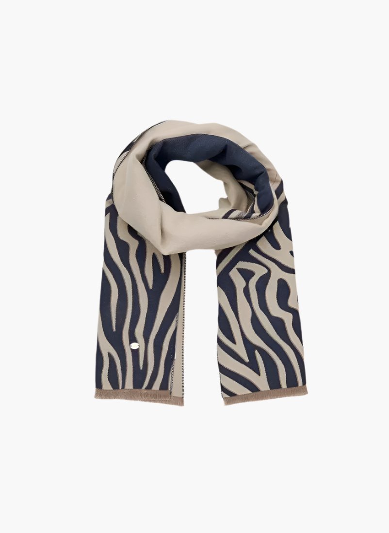 Liet & Joliet Scarf Monica, polyester-viscose blend, zebra pattern.