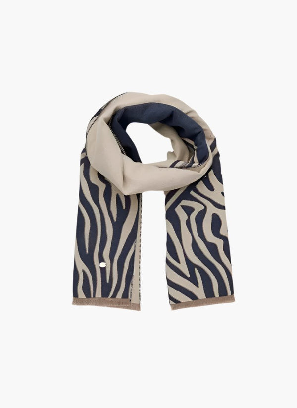 Liet & Joliet Scarf Monica, polyester-viscose blend, zebra pattern.