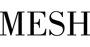 black serif letters spelling MESH in a classic font symbolizing timeless design