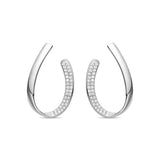 Zilveren 925 oorbellen met fonkelende zirkonia afgewerkt in rhodium - Omo: ZILVER 925 / 0 / BLANCO