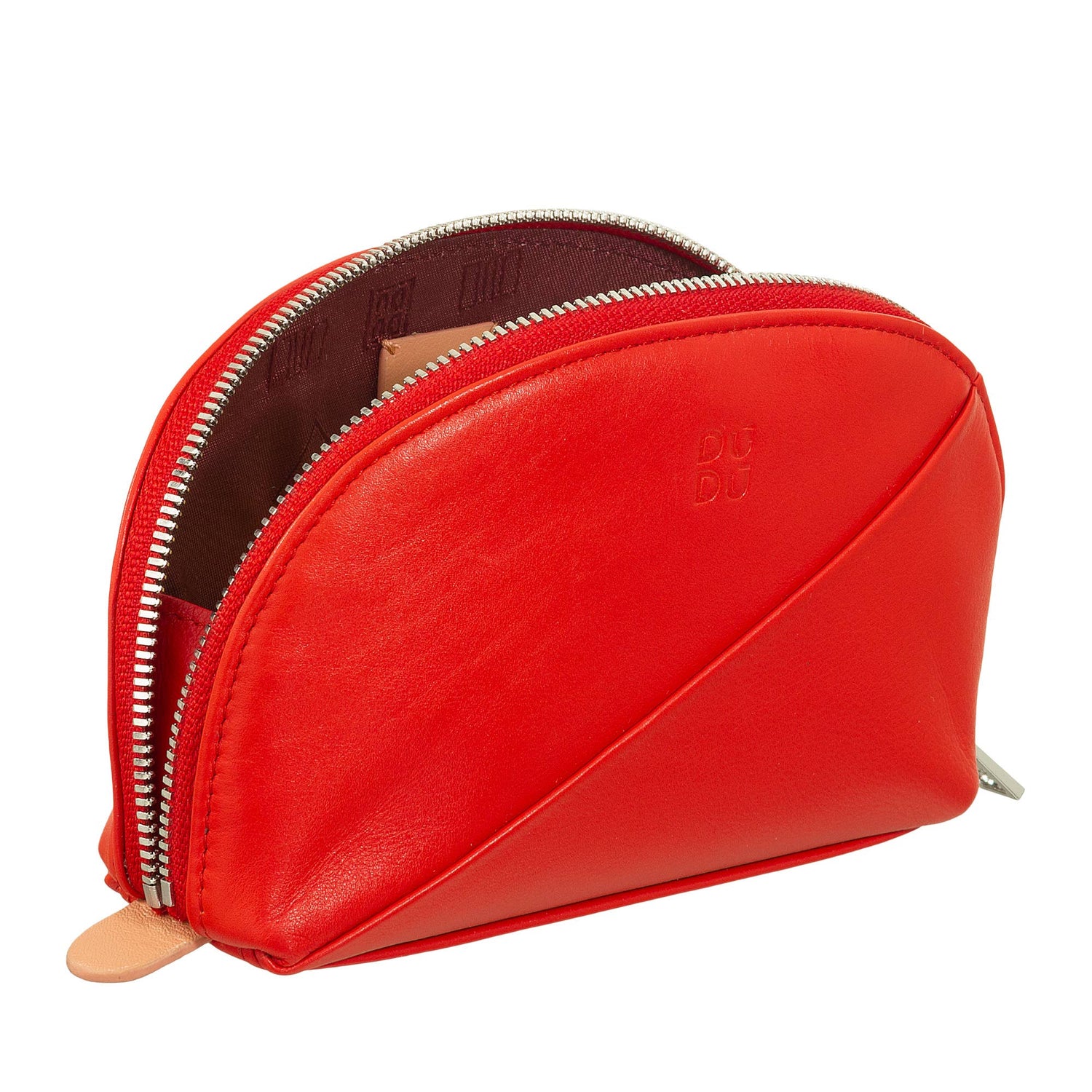 Dudu Leren Cosmetische Tas Toilettas Clutch Rode Vlam
