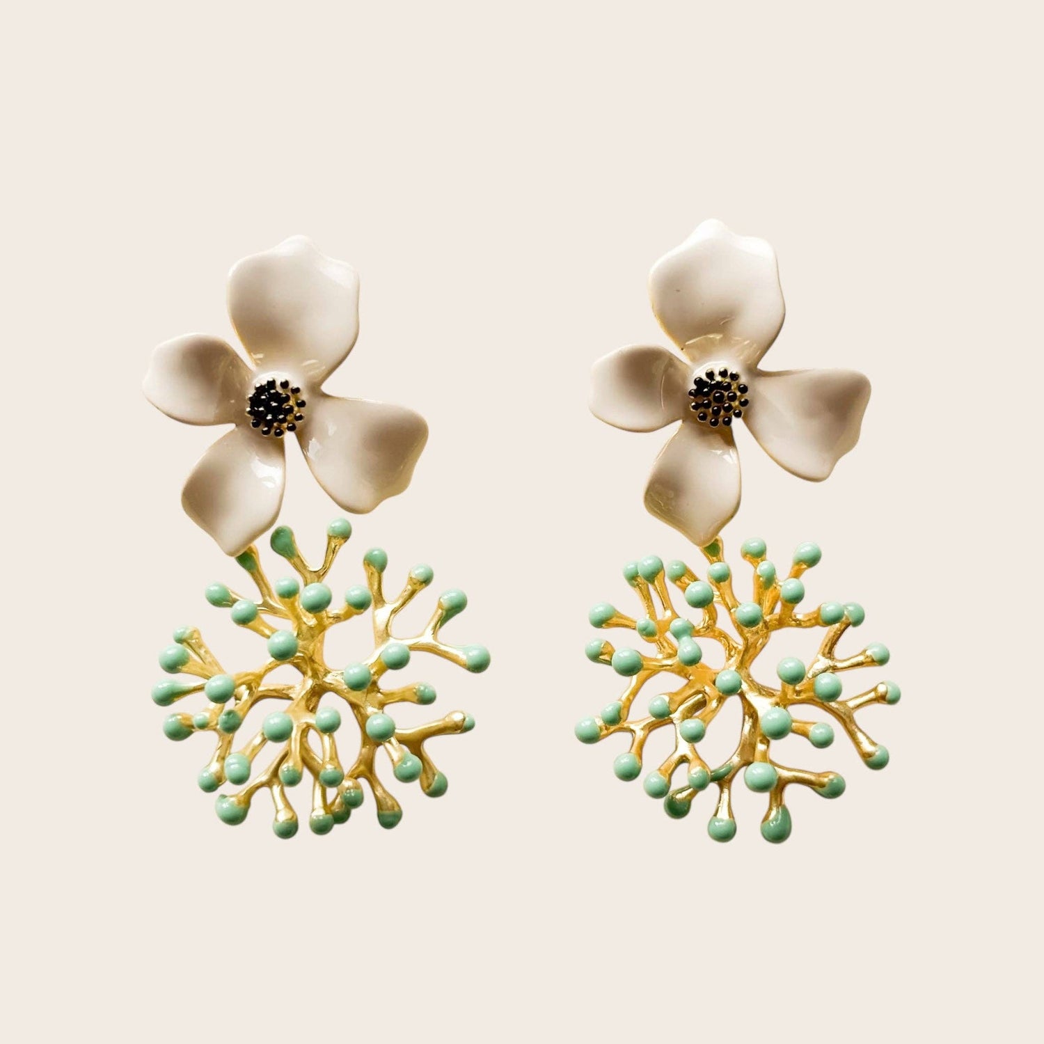Alga Turquoise Flower Earrings