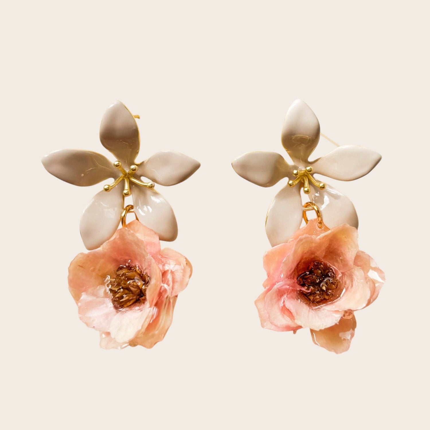 Organic Camelia Earrings