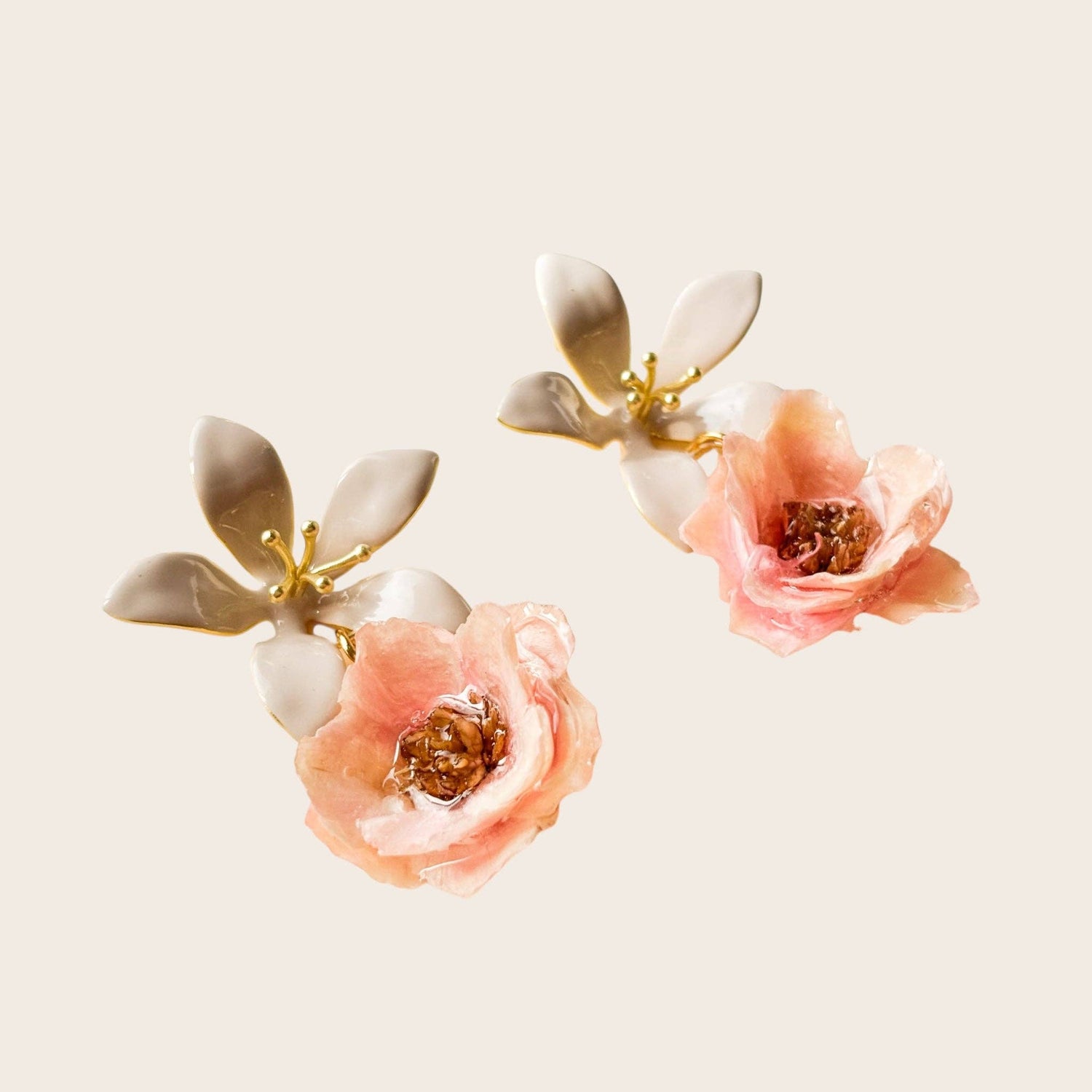 Organic Camelia Earrings