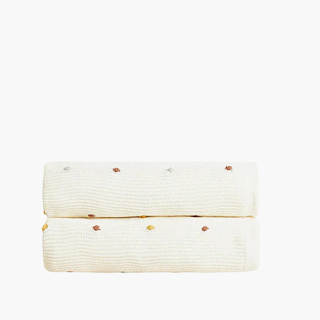 Annie & Charles DOTS Blanket made of cotton, 100x70 cm, 181 grams.