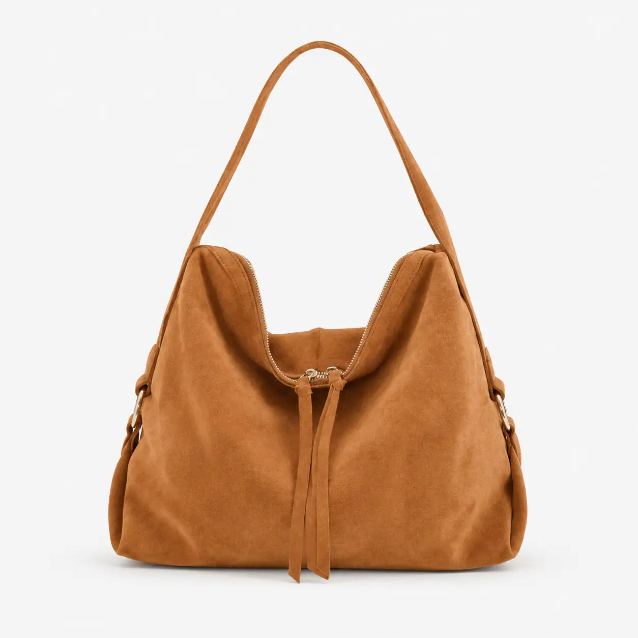 a10907-ad.myshopify.com Camel Suede Shoulder Bag