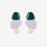 Candy green and blue earrings, handmade lightweight polymer clay earrings with a playful contemporary design