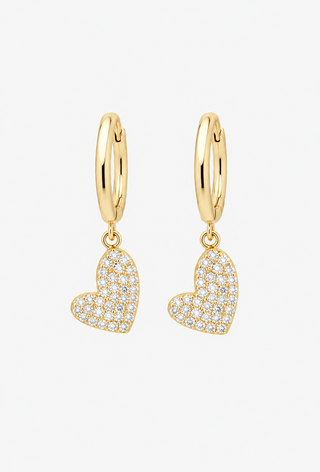 124AQ27 vlinderoorbellen met strass: Geelgoud – product image
