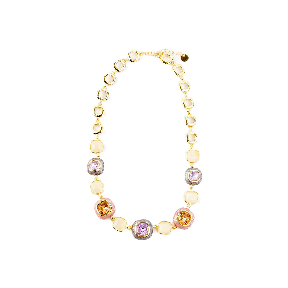 
Drogolo colorful beaded necklace with a gold-tone chain and distinctive statement design for women