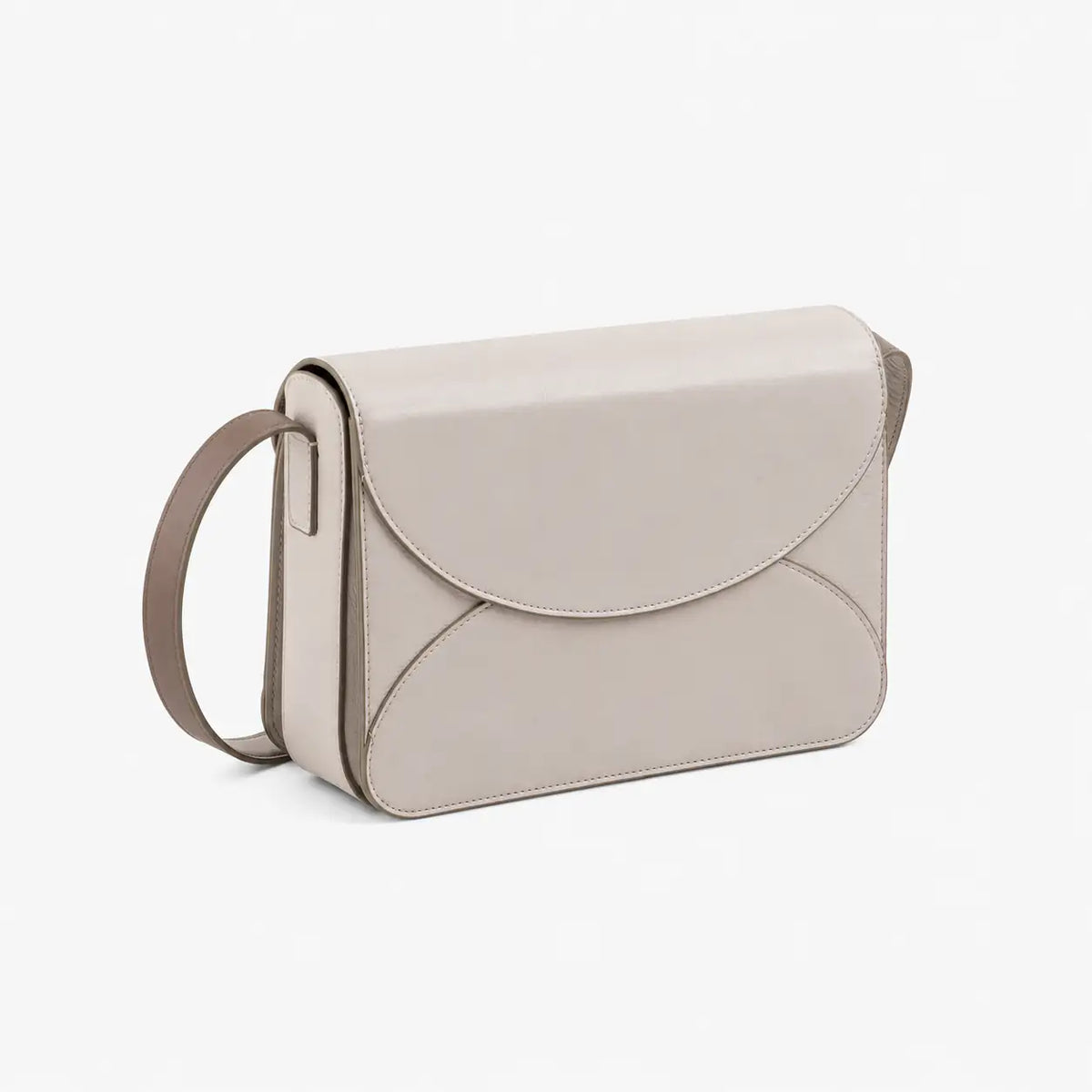 DuDu® Beige leather shoulder bag made from premium full-grain calf Nappa leather for sophisticated everyday styling