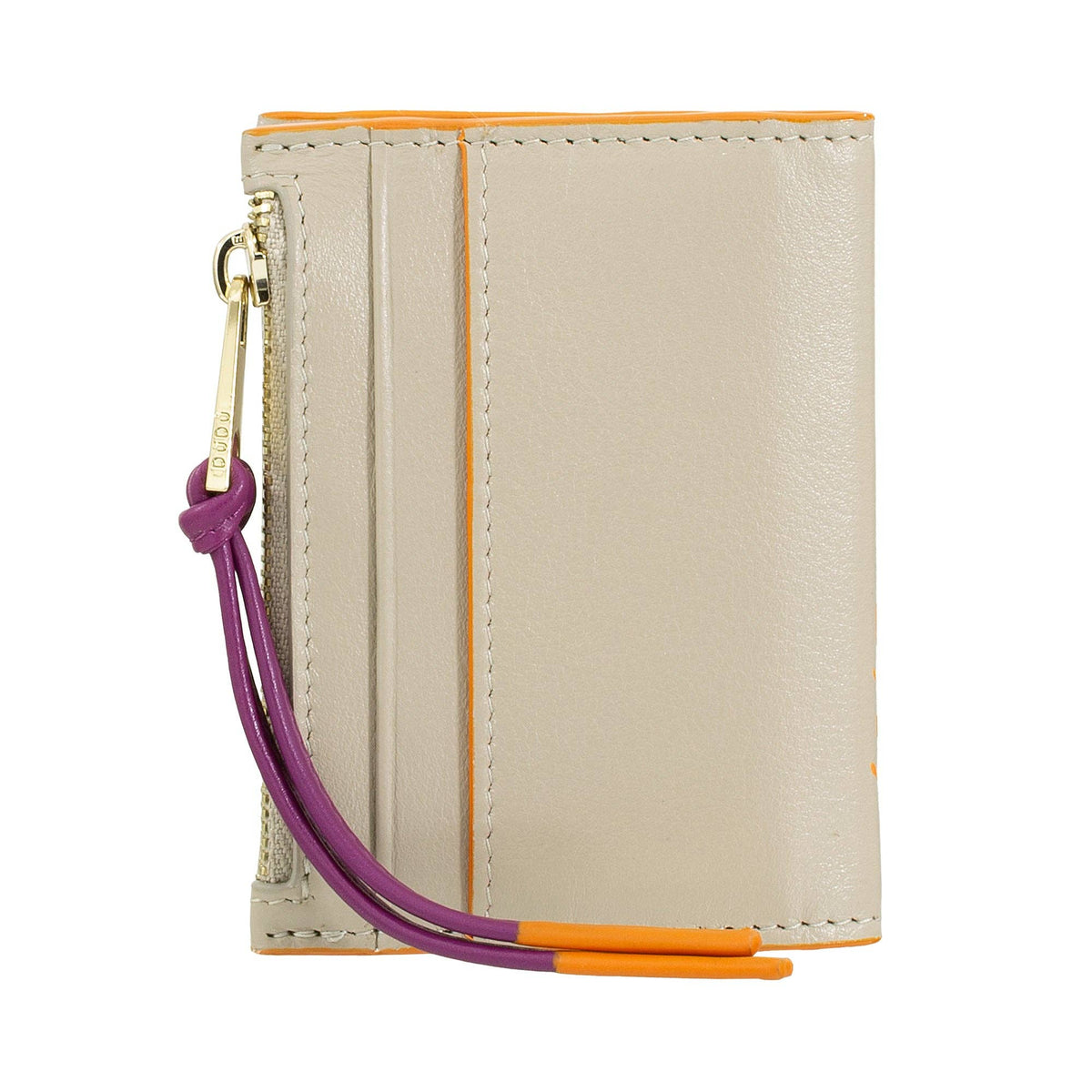 DuDu® beige minimalist leather wallet featuring a compact design for convenient everyday organisation