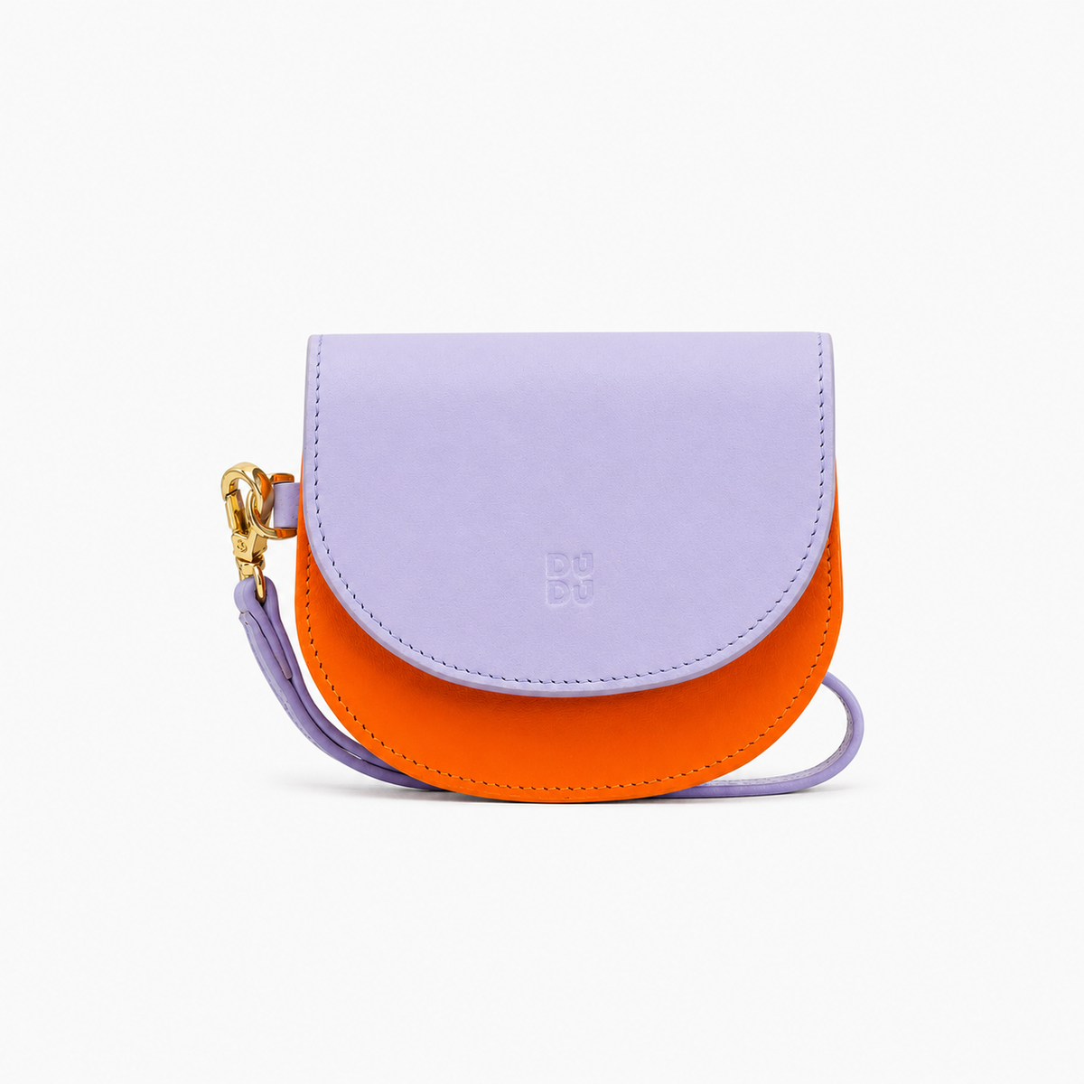 DuDu Provence lilac leather wristlet wallet for women, crafted from premium calfskin leather