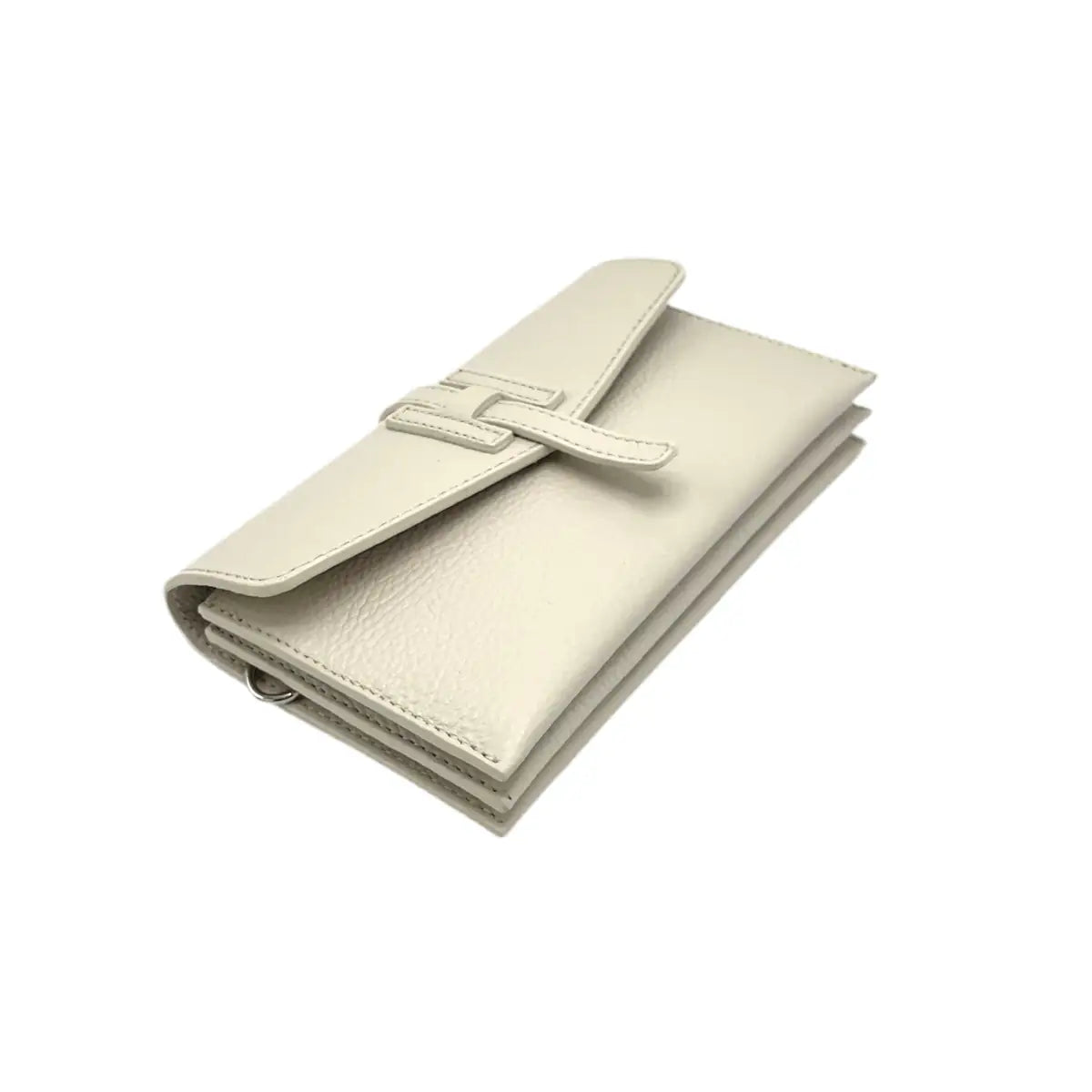 Elegant beige leather mini clutch for women featuring a refined compact design for everyday and evening wear