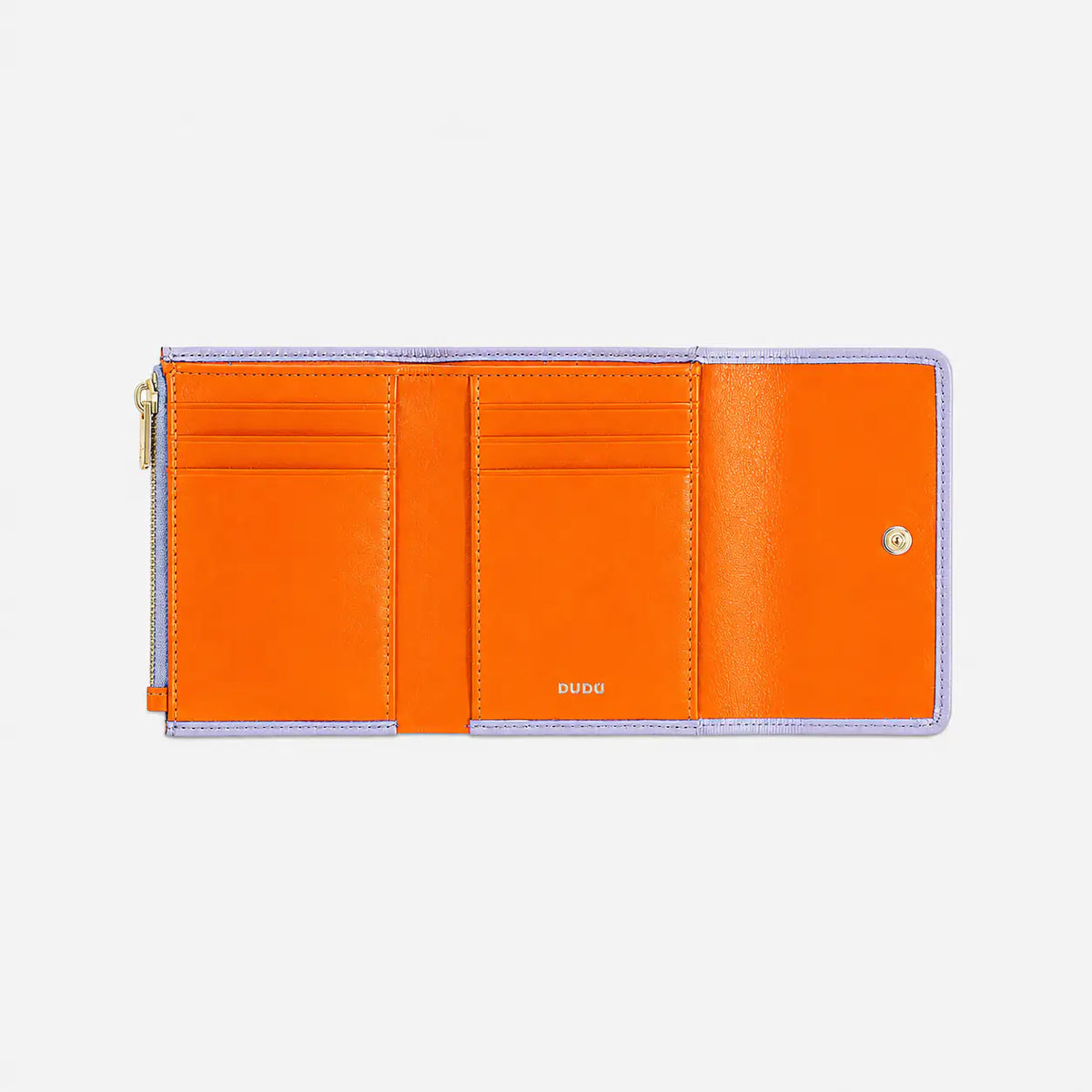 Elegant DuDu® Urban Chic purple wallet featuring a refined compact design and premium full-grain calf Nappa leather