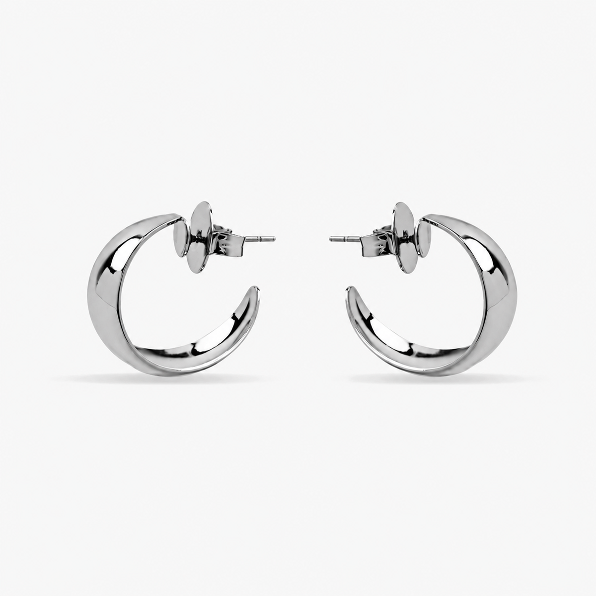 Elegant Hellax silver-tone earrings by LuxbyLux with a polished rhodium-finished design