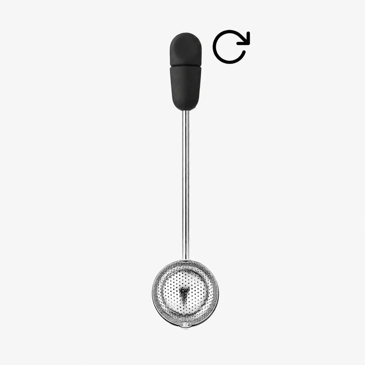 Fine-mesh tea infuser spoon designed for brewing loose leaf tea with an elegant and practical design