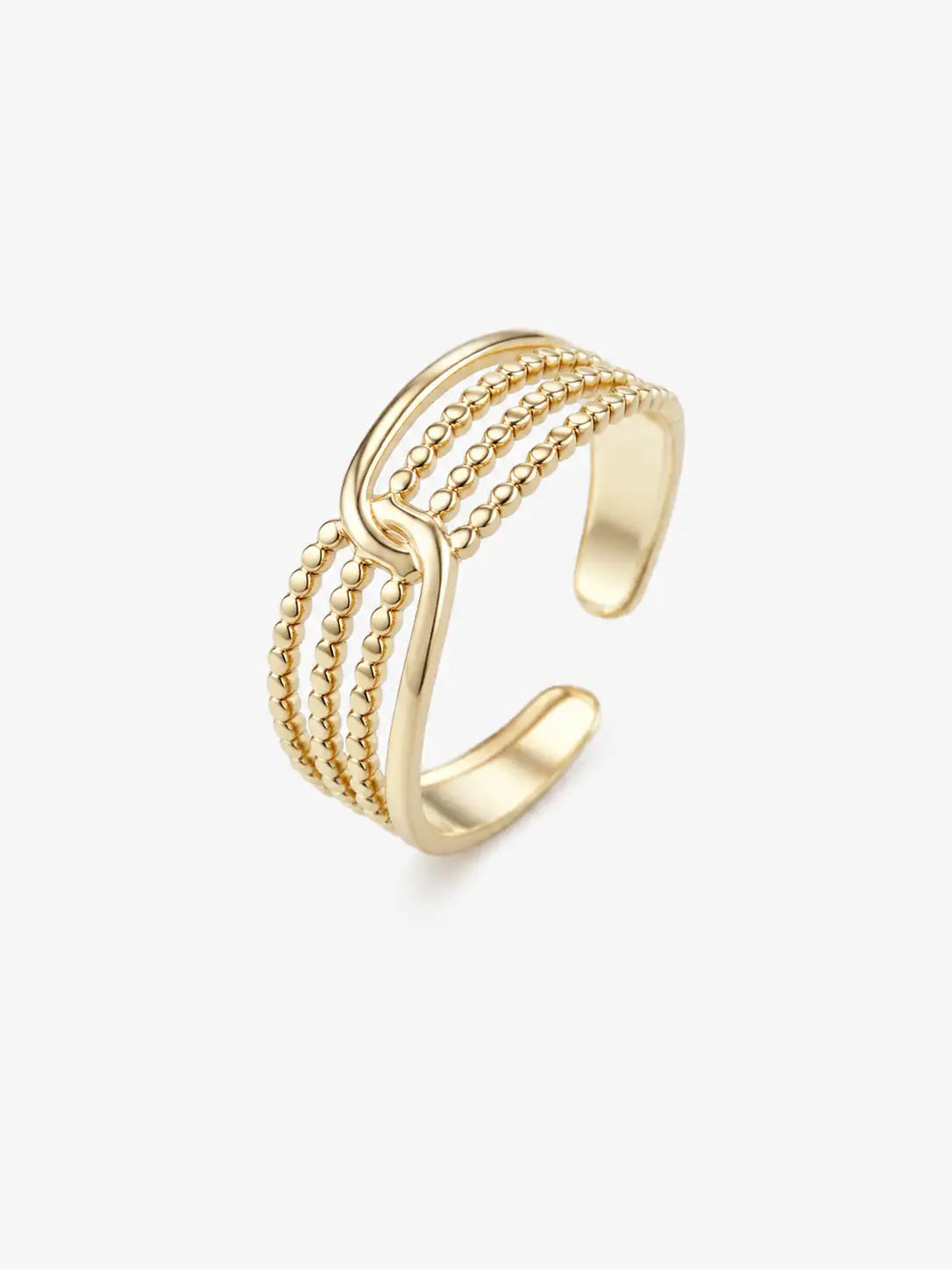 Gold stainless steel ring with an elegant gold-tone finish and timeless modern design for everyday wear