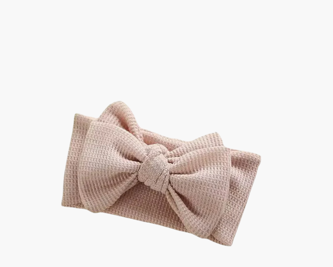 Headband Babybow Pink Beige/ White