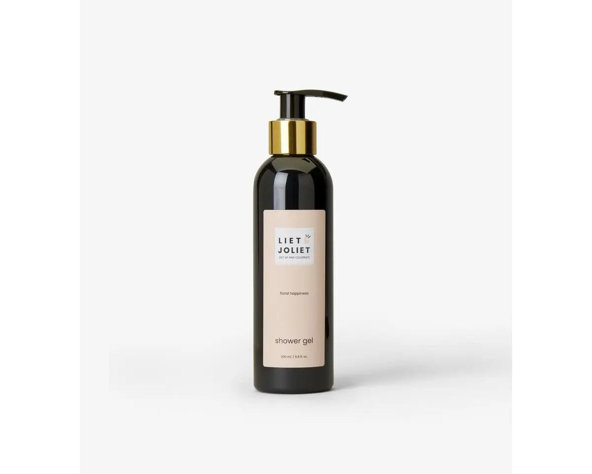 Liet & Joliet Floral Happiness Showergel bottle, 200ml, scented with muguet and bergamot.