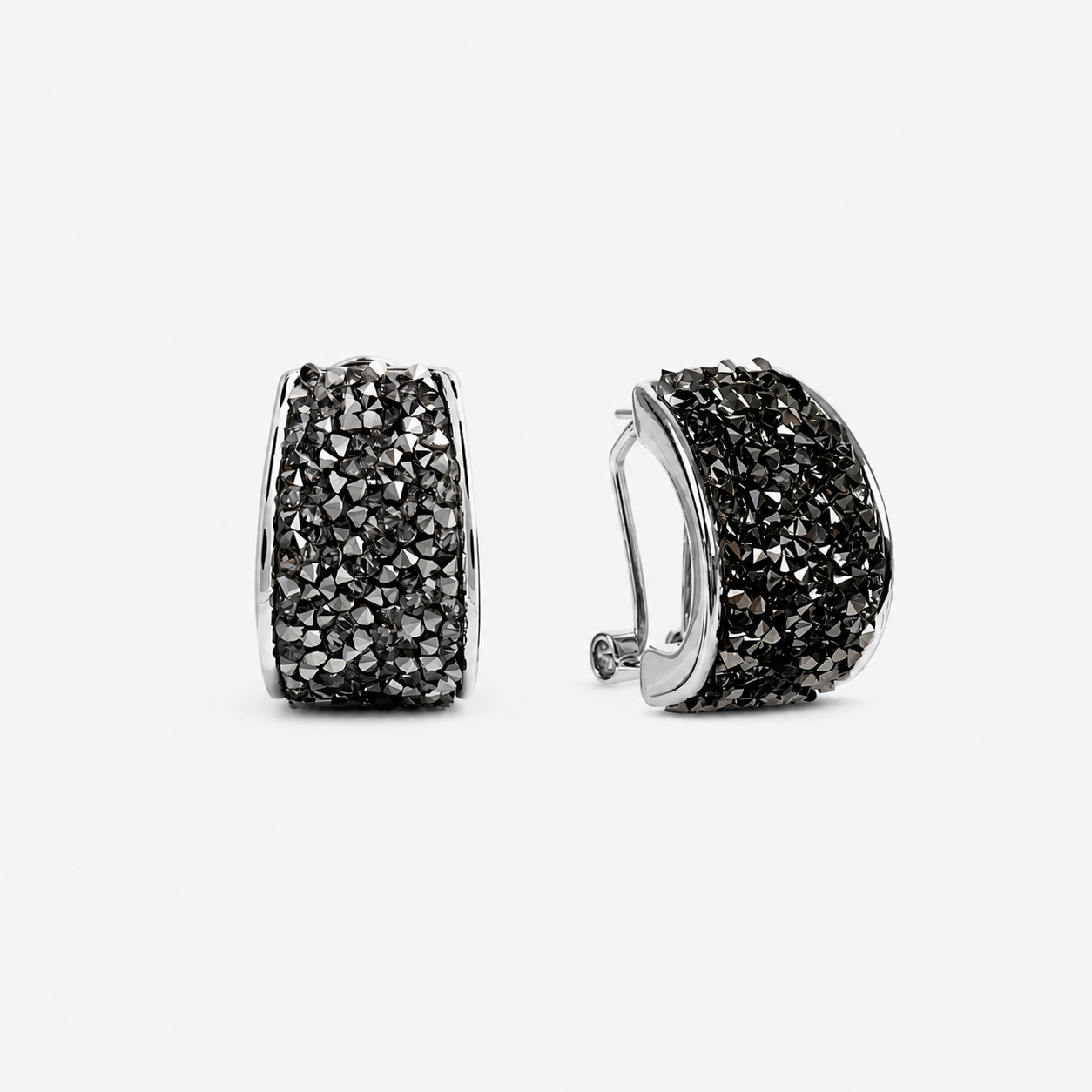 Kwane black and silver earrings with an elegant contemporary statement design for women